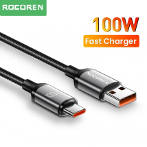 Rocoren USB Typ C Kabel 100 W Schnellladekabel für Xiaomi Poco F4 F3 Realme Huawei 7A Supercharge USBC Datenkabel