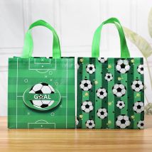 5/10 Stück langlebige Vlies-Tragetaschen mit Fußball-Muster, perfekt für Kindergeburtstagsfeiern, Geschenkverpackungen und wasserdichte Tasche