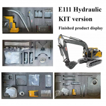KIT-Version RC-Hydraulikbagger 1/14 E010 E111 hydraulischer ferngesteuerter Bagger Metallbagger Montagemodell Spielzeug