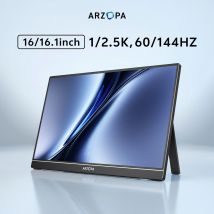 ARZOPA 16/16,1 cala, 1/2,5k, 60/144 Hz Przenośny Monitor IPS Mini-HDMI Zewnętrzny Drugi Ekran do Mac Laptopa PC Switch Xbox PS4/5