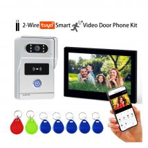 Sistema de videoportero Tuya de 7 pulgadas y 1080p con cámara de visión nocturna, soporte de desbloqueo remoto, integración de aplicaciones de hogar inteligente para exteriores