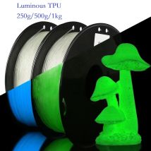 Flexible Filament Glow In The Dark TPU 1.75mm 1kg 500g 250g FDM 3D Printer Filament Luminous TPU Soft 95A Clear Blue Green