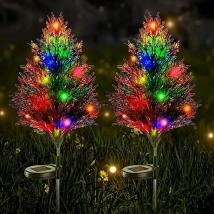 Solar Pine Lights Christmas Cypress Garden Ground Light Stake Decor Lamp Waterproof Outdoor Floral Ambiance Lighting