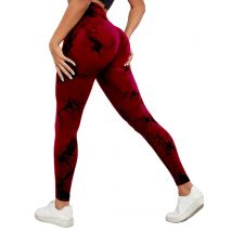 Hohe Taille, Hüftheben, Bauchkontraktion, Batikmuster, lässiger Druck, Push-up, Fitness, Yoga, enge Hosen, Damen-Sporthosen