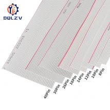 1/3/5 Metri 6/8/10/16/18/20/26/34/40P Passo 1.27mm Colore Grigio Cavo a Nastro Piatto Arcobaleno DuPont filo Per IDC 2.54mm FC connettore