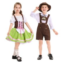 Jungen Mädchen Oktoberfest Dirndl Kleid Bierkostüm Deutsch Bayerisches Traditionelles Outfit Halloween Karneval Party Bühnenauftritt