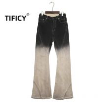 High Street Denim Hosen Herren Dark RO New Gradient Vintage Stacking Horn Jeans Micro Flared Jeans Hosen