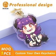 Individuelles Logo Acryl Schlüsselanhänger Cartoon Anhänger Foto Flash Transparent Charm Druck Persönlichkeit Holographische Anime Schlüsselanhänger