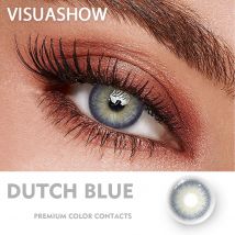 VISUASHOW 2 Stück halbjährige farbige Kontaktlinsen mit Rezept, 1 Paar mehrfarbige natürliche farbige Kontaktlinsen, schneller Versand
