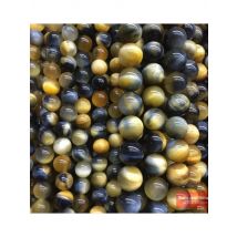 Natural Stone Yellow Blue Tiger Eye Beads For Jewelry Making