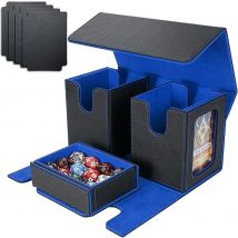 3-in-1-Karten-Aufbewahrungsbox mit 2 Kommandant-Displays und 1 Würfelablage. Das magnetische Kartenetui bietet mehr als 200 Karten für TCG Sports