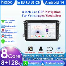 GAVATORE GPS per AUTO 4G + 64G Android 14 8/Octa-Core 2DIN per Seat Altea Leon Toledo VW Passat POLO Golf 5 6 Touran Passat Radio Stereo