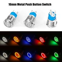 16mm metalowy przełącznik wciskany lampa pierścieniowa Symbol zasilania wodoodporne światło LED