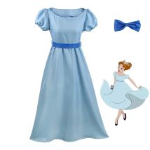 Conjunto completo de vestido de princesa Wendy Pan Peter para mujer disfraz de Cosplay para fiesta de Halloween uniforme diario de verano y otoño