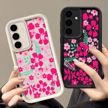 Sommer rosa Blume Handytasche für Samsung Galaxy S24 FE S25 Rand S23 S22 Ultra Plus A56 A17 A36 A16 A15 A55 A54 A53 5G TPU Abdeckung