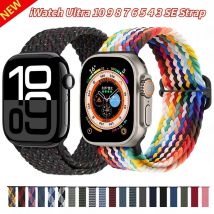 Braided solo loop strap For Apple Watch 45mm 44mm 41mm Series Ultra 3 2 1 49mm 9 8 7 6 5 4 SE nylon band iWatch 11 10 42mm 46mm
