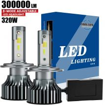 Erruson 320W 300000LM Car Headlight Bulbs H4 H7 Led H1 H3 H11 9005 9006 9012 3 Color Change 3000K 4500K 6500K Auto Fog Lamps