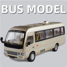 1:24 Untersetzer Miniatur BUS Spielzeug Modellautos Legierung Diecast Sound Licht Türen Geöffnet Stoßdämpfung Zurückziehen Auto Spielzeug Kinder Geschenke
