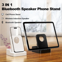 Haomuren Handy-Ständerhalter mit Bluetooth-Lautsprecher, Desktop-Tablet-Halterung für iPhone und Android, Induktionswiedergabe