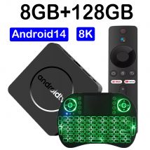 ATV Android 14 TV-Box 8 GB 128 GB Bluetooth 5.4 Streaming Media Player Allwinner H313 AV1 8K Video 4k Sehr schnelle Smart TV Box Q10