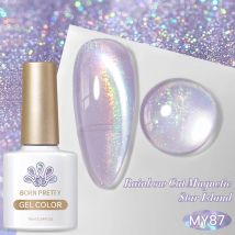 BORN PRETTY Smalto per unghie gel magnetico viola scintillante da 10 ml Semi permanente Soak Off Vernice UV LED