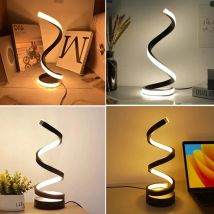Kreatives spiralförmiges LED-Nachtlicht, USB-Stecker, dimmbar, RGB und 3 Farben, Tischlampe für Wohnzimmer, Büro, Schreibtisch, Schlafzimmer, Nachttisch-Dekoration