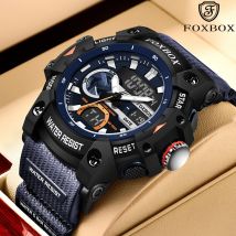 FOXBOX 2024 TOP Neue Digitale Militär herren uhr Wasserdichte uhren für männer LED Quarz Sport herren armbanduhr Relogios Masculino