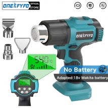 Pistola ad aria calda portatile senza fili, temperature regolabili con 3 ugelli, pistola termica elettrica per utensile elettrico a batteria al litio Makita 18V