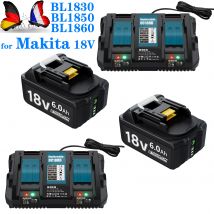 Per batteria Makita 18V 6.0Ah, sostituzione per BL1860B BL1850B BL1840B BL1830B BL1815B, alta capacità, lunga durata, ioni di litio