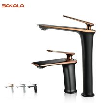 BAKALA Rubinetti per lavabo di lusso in oro nero rosa Rubinetto bianco moderno Rubinetti per lavabo di lusso per bagno Miscelatore per lavabo acqua calda fredda