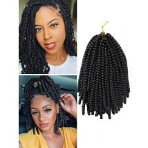 Synthetic Braiding Hair Extensions for Black Women, Spring Twist Hair, Crochet Braids, Ombre Curly Passion, Dreadlocks, 8"