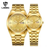 LIEBIG New Luxury Stainless Steel Waterproof Quartz Wristwatch Women Mens Casual Week Date Watches Ladies Clock Relogio Feminino
