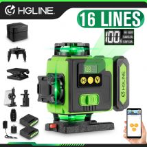 HGLINE 16 Linii Laserowy Poziomica 4D Sterowanie Aplikacją Zdalne Sterowanie Akumulatorowa Samopoziomująca Laserowa Poziomica 360° Bateria Litowo-jonowa 6000mAh