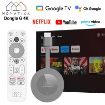 HOMATICS Dongle G 4K Google Netflix-zertifizierter TV-Stick 2 GB 32 GB Google TV 11 OS Amlogic S905Y4 Unterstützt AV1 4K H.265 Dolby Atmos