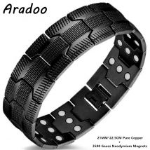 ARADOO Armband aus reinem Kupfer für Herren, magnetisch, Vintage-Armbänder, verstellbares Schmuckgeschenk mit Größenwerkzeug