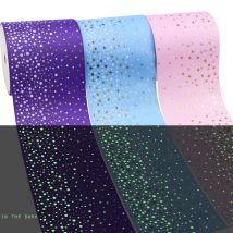 3'' 75mm Beliebte Mode Farbverlauf Regenbogen Fluoreszierende Tinte Polka Dots Gedruckt Ripsband Nachtleuchtende Haarschleife