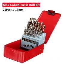 Juego de brocas helicoidales de cobalto M35 HSS-CO 5%, juego de vástago recto métrico con caja de Metal para perforación de Metal y madera de acero inoxidable