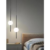 Nordycka luksusowa lampa wisząca nad łóżko, prosta, nowoczesna, do sypialni głównej, lampa kablowa, oświetlenie tła TV, lampa LED w kształcie ryby na ścianę, długa linia świetlna.
