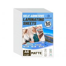 50 Sheets A6 Size Self-Adhesive Laminating Sheets-4X6 Inches Self Laminating Sheets, No Machine Needed Matte Clear for Protectin