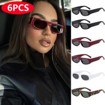6 stücke Sets Cat Eye Marke Sonnenbrille Frauen Luxus Designer Minimalistischen Leopard Muster Retro Brillen UV400
