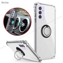 Custodia con anello magnetico per Samsung A34 A23 A73 A33 A13 A52S A32 A22 A51 A71 Cover posteriore antiurto trasparente in silicone morbido