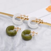 2023 Koreanisches neues Design, geometrisch, C-förmig, Acryl-Creolen zum Anklipsen mit Charme für nicht durchbohrte Frauen, Ohrclips, Schmuck, Geschenk