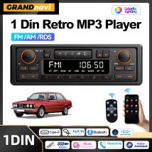Radio Retro 1DIN para Auto, Reproductor MP3 Estéreo, Bluetooth, Receptor FM AM RDS DAB, QC3.0, para Porsche, VW, Benz, BMW, Land Rover, Audi, Alfa Romeo