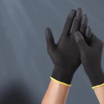 6/12 Paar mit PU-beschichteten Schutzhandschuhen, Nylon-Strickhandschuhe, Mechanikerbedarf, Gärtner, Bauarbeiter, Fahrer, Arbeitsschutzhandschuhe