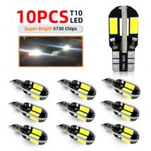 10/20 SZT. Żarówki LED W5W T10 Canbus 5730 8SMD 12V 6000K do Samochodowych Kierunkowskazów, Lamp Czytania, Stopu, Bagażnika, Maski, Świateł Poszerzeń i Oświetlenia Obrysowego