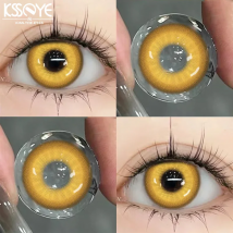 KSSEYE 2PCS Myopia Halloween Contact Lenses Colored Pupils for Cosplay Effect Eye Contact Lenses with Degree 0~-8.00 Beauty Lens