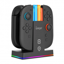 Ladestation für Nintendo Switch 2 Joy Con, PG-SW2085 4-in-1 magnetischer Joy Con-Ladeständer mit RGB-Basis und LED-Anzeige,