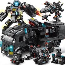 Kompatibel mit Lego 585 Stück City Police Station SWAT Truck Auto Bausteine DIY Spielzeug für Jungen Kinder Geschenke