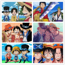 Holz 35 Teile Puzzles Kinder Anime One Piece Charaktere Ruffy Zoro Puzzle Baby Frühe Bildung und Intellektuelle Diy Spielzeug