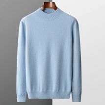 Maglione in puro cashmere 100% lana da uomo mezzo dolcevita pullover moda casual ispessimento top maglione lavorato a maglia